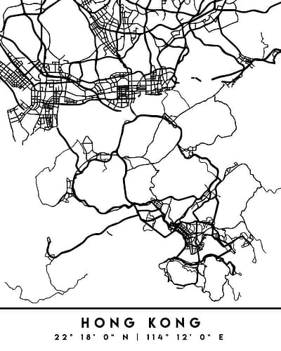 Black Maps 32 Minimalist Print