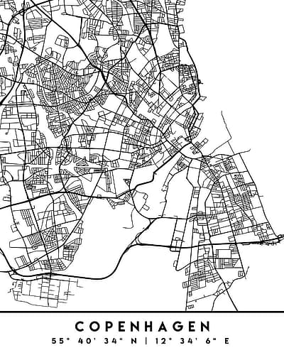 Black Maps 23 Minimalist Print