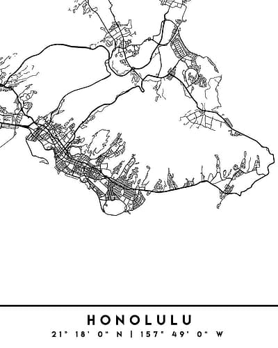 Black Maps 33 Minimalist Print