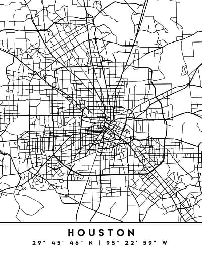 Black Maps 34 Minimalist Print