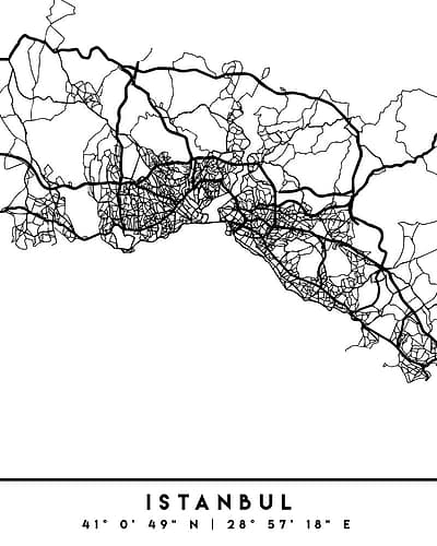 Black Maps 35 Minimalist Print