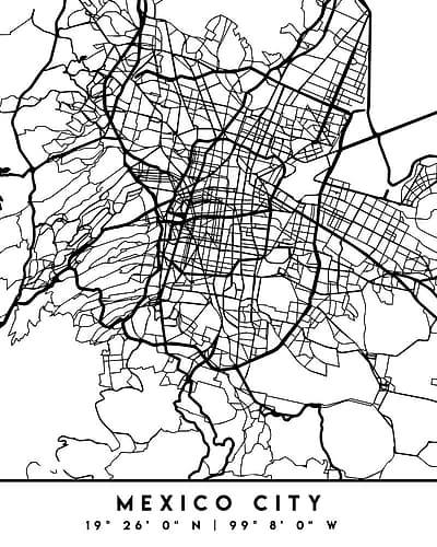 Black Maps 52 Minimalist Print