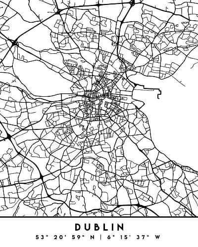 Black Maps 28 Minimalist Print