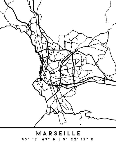 Black Maps 48 Minimalist Print