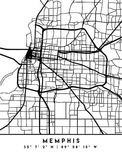Black Maps 51 Minimalist Print