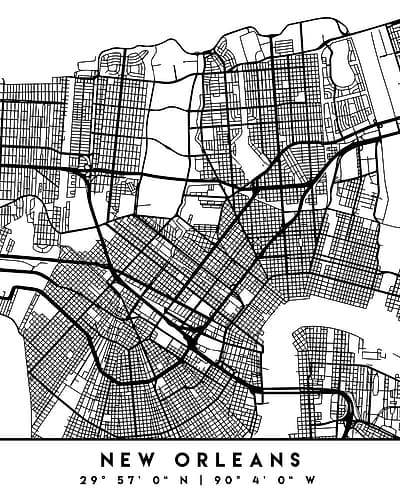 Black Maps 60 Minimalist Print