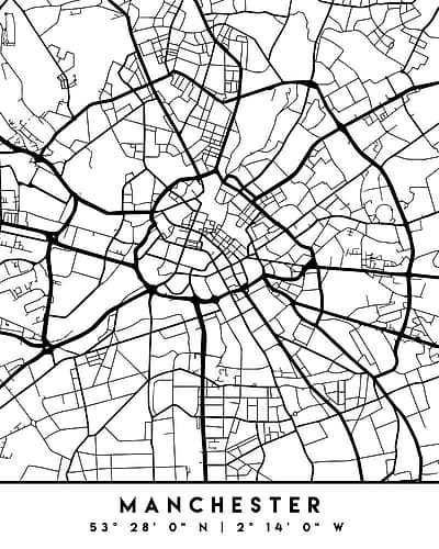 Black Maps 45 Minimalist Print