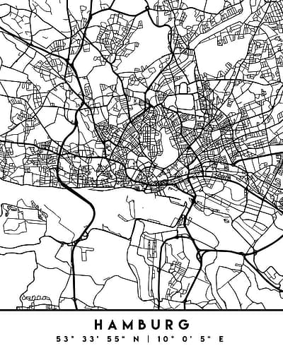 Black Maps 31 Minimalist Print
