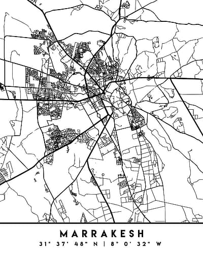 Black Maps 47 Minimalist Print