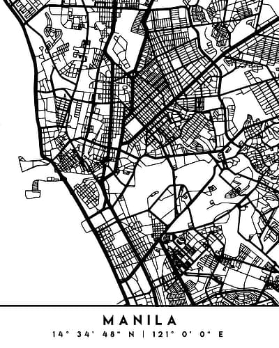 Black Maps 46 Minimalist Print