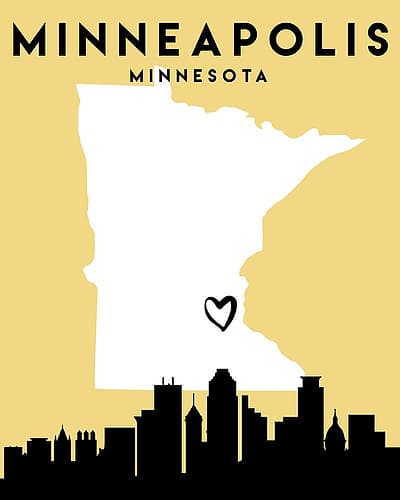 City Love Maps 55 Minimalist Print