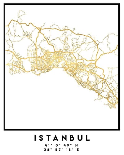 1 Maps 64 Minimalist Print