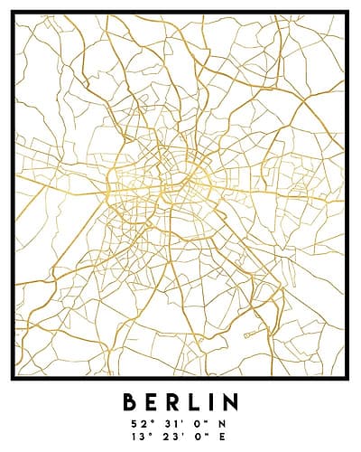 1 Maps 43 Minimalist Print