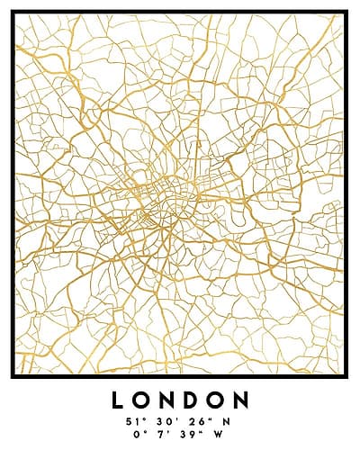 1 Maps 39 Minimalist Print