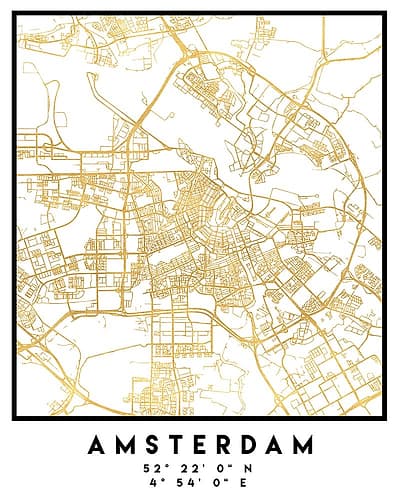 1 Maps 35 Minimalist Print
