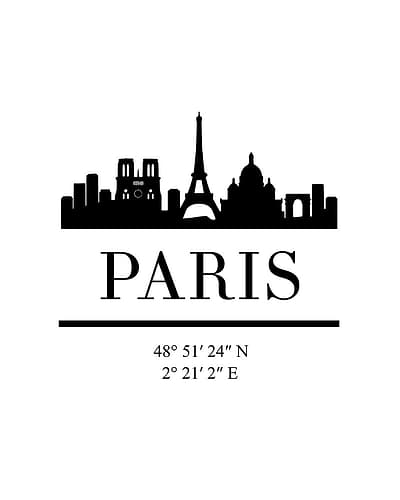 Black Skyline 64 Signs Print