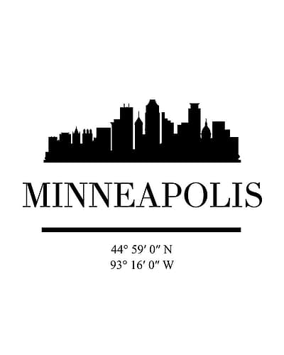 Black Skyline 55 Signs Print