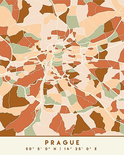 Black Maps Earth Tones 69 Minimalist Print