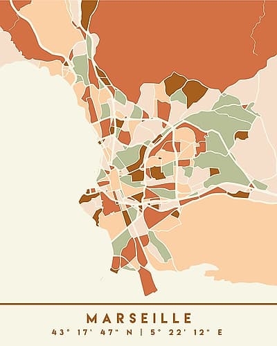 Black Maps Earth Tones 48 Minimalist Print
