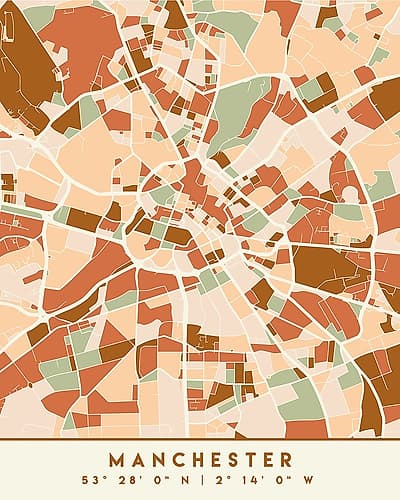 Black Maps Earth Tones 45 Minimalist Print