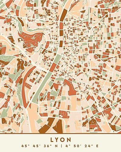 Black Maps Earth Tones 43 Minimalist Print