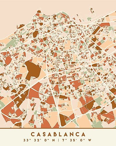 Black Maps Earth Tones 19 Minimalist Print