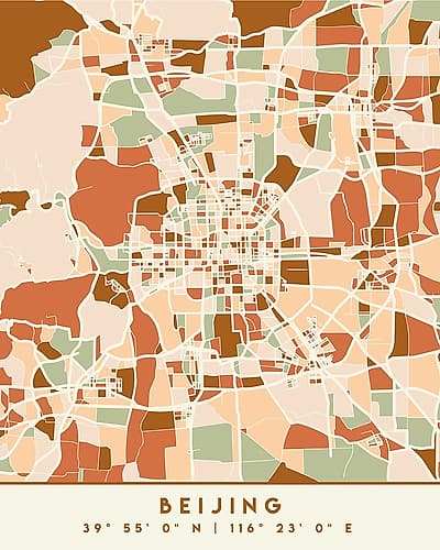 Black Maps Earth Tones 10 Minimalist Print