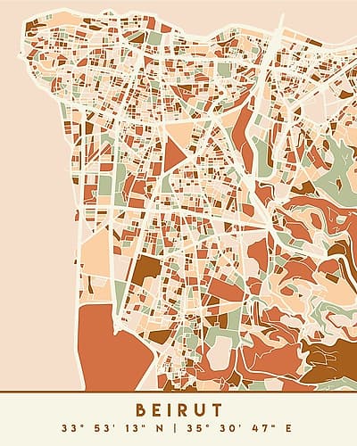 Black Maps Earth Tones 11 Minimalist Print
