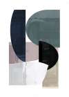 Navy Shapes No3 Minimalist Print