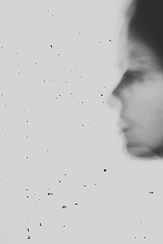Selfportrait in black and white Art Print