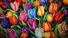 Colourful Bright Tulips 1 Art Print