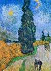 Vincent Van Goghs Road With Cypress And Star 1890 Art Print