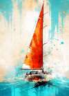 Yacht racing sport art 9 Coastal Print