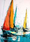 Yacht racing sport art 6 Coastal Print