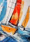 Yacht racing sport art 5 Coastal Print