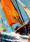 Yacht racing sport art 4 Coastal Print