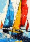 Yacht racing sport art 2 Coastal Print