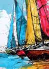 Yacht racing sport art 1 Coastal Print
