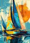 Yacht racing sport art 17 Coastal Print