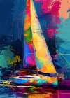 Yacht racing sport art 21 Coastal Print