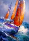Yacht racing sport art 23 Coastal Print