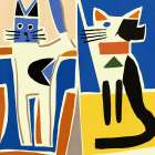 Two cats at home Art Print