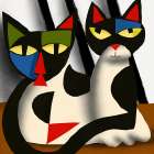 Two cats portrait Art Print