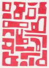 Red Abstract Shapes / Lino Print Art Print