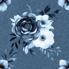 Denim Floral 1 5 Art Print