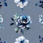 Denim Floral 2 3 Art Print