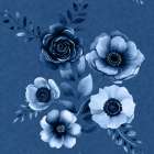 Denim Floral 3 1 Art Print