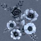 Denim Floral 3 2 Art Print