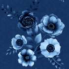 Denim Floral 3 4 Art Print