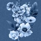 Denim Floral 4 1 Art Print